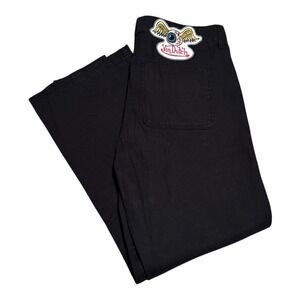 NEW NWT Von Dutch Eyeball Spell Out Patch‎ Double Knee Black Pants Men's 34x30